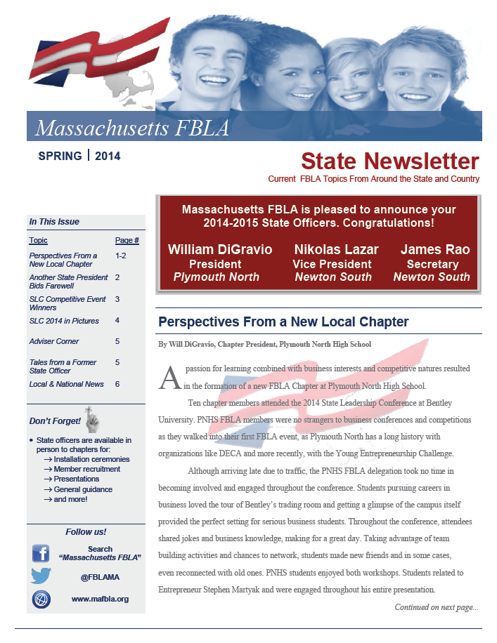 Newsletter cover